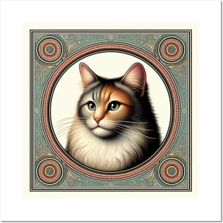 cat portrait t-shirt Posters and Art